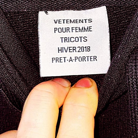 Authentic Vetements 2018 Black Oversized Hoodie Wrap Dress Size S - Picture 5 of 12